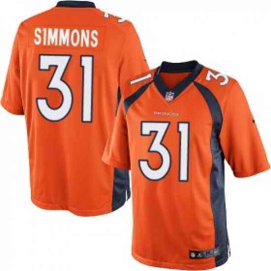 mens nike denver broncos 31 justin simmons limited orange team color nfl jersey